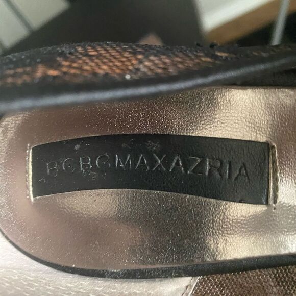BCBG Max Azria- Leather Lace pointed toe black heels 7.5 - Picture 6 of 8